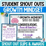 Student Shout Outs - Growth Mindset Shout Out Cards- Posit