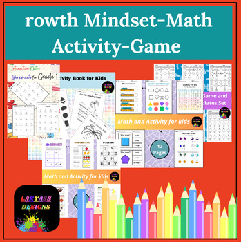 Preview of Growth Mindset Sunny Math Activity | Game For Kids | Summer | End of Year BUNDLE