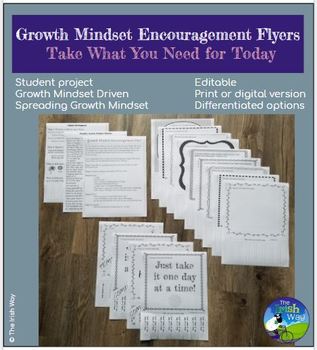 Preview of Growth Mindset: Take What you Need for Today - Student Flyer Project - Editable