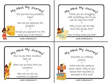 Growth Mindset Task Cards Creative Questions Prompts Rd Th Grade