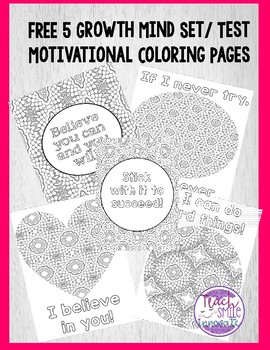 Preview of Growth Mindset/ Test Motivational Coloring Pages