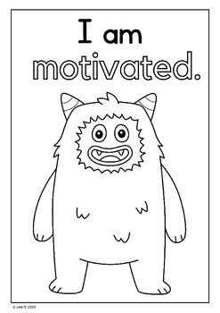 Cute Coloring Pages with Positive Affirmations to improve Growth Mindset