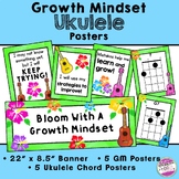 Growth Mindset Ukulele Theme Posters Mini Bulletin Board Set