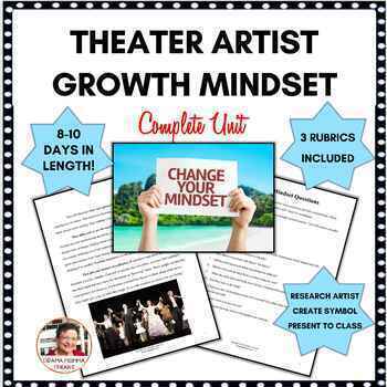 Preview of Growth Mindset Unit| Famous Theater Artists| Determination|Resiliency|Dedication