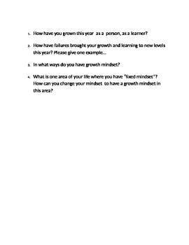 Preview of Growth Mindset Video Questions