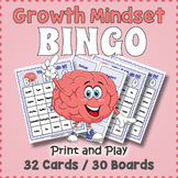 Growth Mindset Vocabulary BINGO & Memory Matching Card Gam