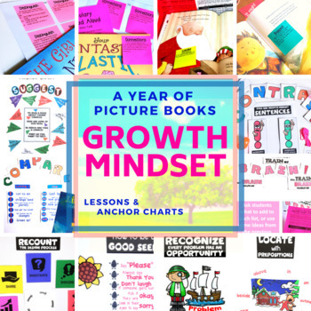 Preview of Growth Mindset BUNDLE Activities Anchor Chart Sticky Notes Printables