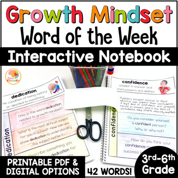 Preview of Growth Mindset Vocabulary: Word of the Week Interactive Notebook