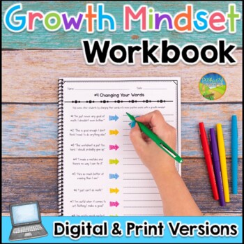 Preview of Growth Mindset Workbook and Activities for SEL Skills