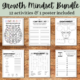 Growth Mindset Worksheets and Poster BUNDLE | NO PREP | 10