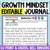 Growth Mindset Bell Ringers - 50 Writing Prompts - Growth 