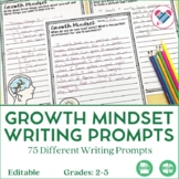 Growth Mindset Writing Prompts EDITABLE