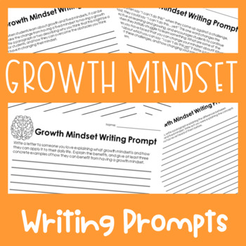 Preview of Growth Mindset Writing Prompts, Middle and High School (Distance Learning)