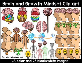 Preview of Growth Mindset Clip Art and Brain Clip Art