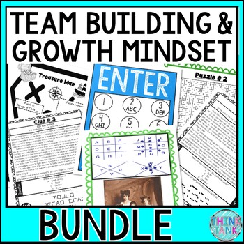 Preview of Growth Mindset and Team Building Escape Rooms BUNDLE - Back to School Activities