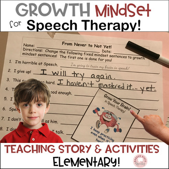 Preview of Growth Mindset Activities Speech Therapy Articulation Social Story