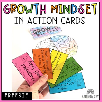 Preview of Growth Mindset in Action cards {Freebie}