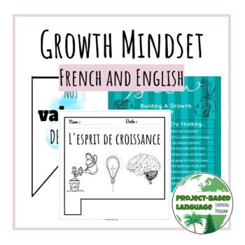 Preview of Bundle of Growth Mindset posters and activities in French and English