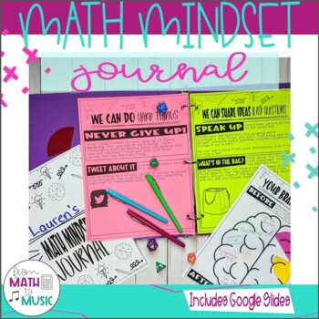 Preview of Growth Mindset in Math Journal - Printable and Digital