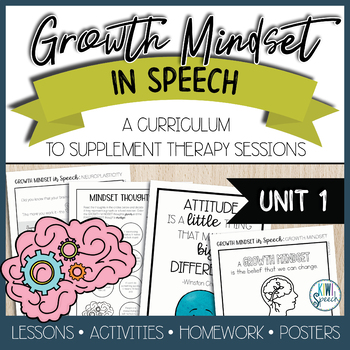 Preview of Growth Mindset in Speech - Supplementary Curriculum for Speech - Unit 1