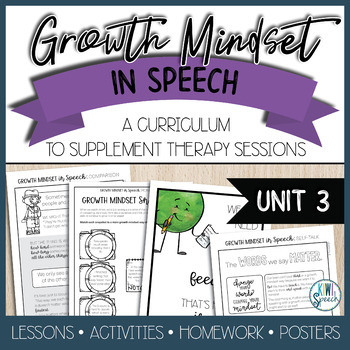 Preview of Growth Mindset in Speech - Supplementary Curriculum for Speech Therapy - Unit 3