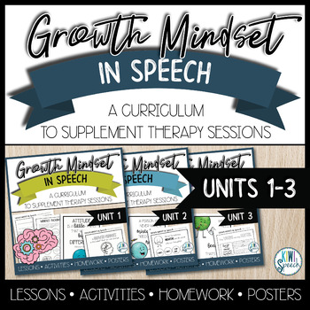 Preview of Growth Mindset in Speech Bundle - Supplemental Curriculum for Speech Therapy
