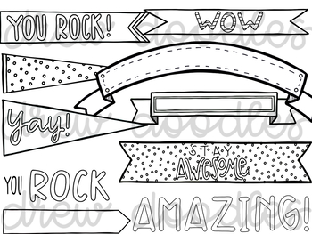 you rock clip art black and white