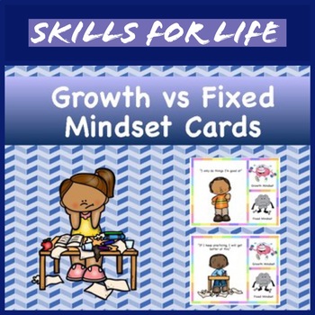 Preview of Growth Mindset vs Fix Mindset Cards