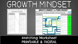 Growth Mindset vs. Fixed Mindset Worksheet - Printable and