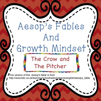 Preview of Growth Mindset with Aesop's Fables - The Crow and the Pitcher