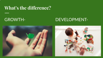 Preview of Growth vs. Development in Children Google Slides