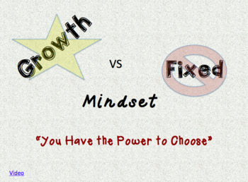 Preview of Growth vs Fixed Mindset Lesson