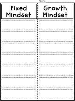 Growth vs. Fixed Mindset Sorting Activity--Cut and Paste | TpT