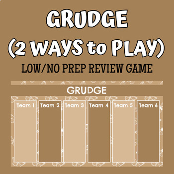 Preview of Grudge Review Game (Low/No Prep)