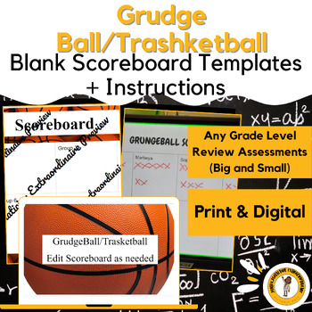 Preview of Grudge ball/Trashketball Blank Template w/ Instructions  (Review Game/Test Prep)