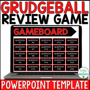 Preview of Grudgeball Review Game Template Editable| Macro Enabled Powerpoint *Test Prep