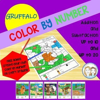 Preview of The Gruffalo Activities Color by Number | The Gruffalo Characters