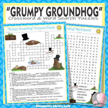 Grumpy Groundhog Activities Wright Crossword Puzzle and Word Searches