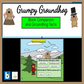 Preview of Grumpy Groundhog Book Companion and Facts BOOM CARDS