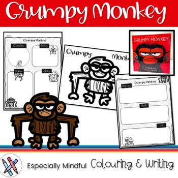 Preview of Grumpy Monkey Book PDF for Reading / Sequencing / Story Map / Coloring Page