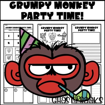 Preview of Grumpy Monkey Party Time Writing Response Coloring Sequencing