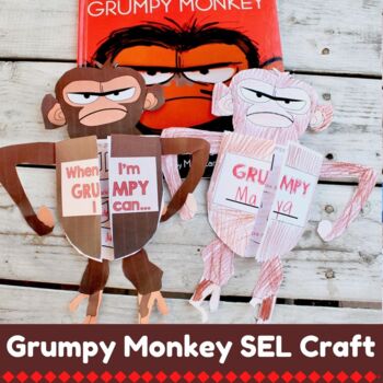 Preview of Grumpy Monkey SEL Book Craft Reading Literacy Centers Activity ELA Emotions