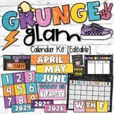 Grunge Glam Classroom Decor | Calendar Set - Editable