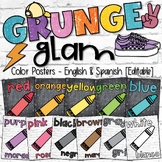 Grunge Glam Classroom Decor | Color Posters - English/Span