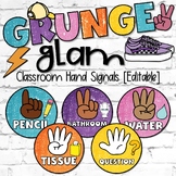 Grunge Glam Classroom Decor | Hand Signals - Editable