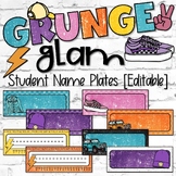 Grunge Glam Classroom Decor | Name Plates - Editable