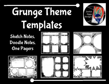 Preview of Templates: Sketch Notes, Doodle Notes, One Pagers (Grunge Theme)