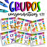 Grupos consonánticos afiches decorativos | Colección crayones
