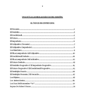 Preview of Guía a las Reglas Básicas del Español (Guide to the Basic Rules of Spanish)