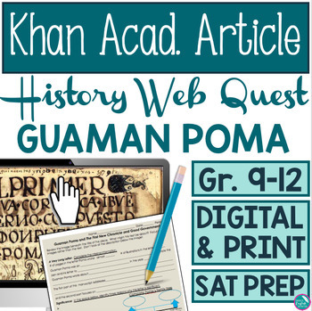 Preview of Guaman Poma Webquest The First New Chronicle and Good Government Khan